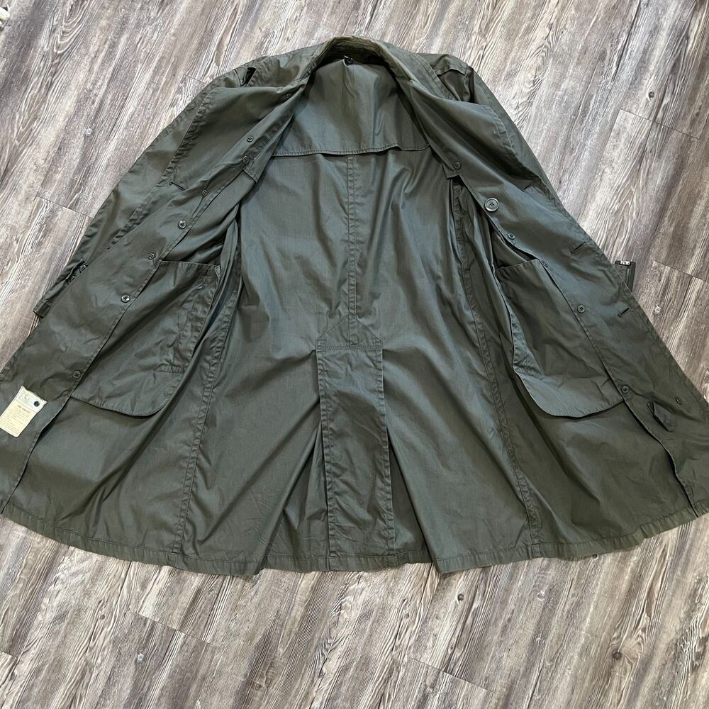 Vintage US Army Raincoat Cotton Nylon Belted Trench 60s - Picture 6 of 6